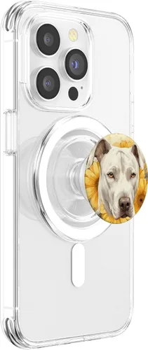 Miniatura 3 de Dogo Argentino Perro Acuarela Girasol PopSockets MagSafe PopGrip para iPhone
