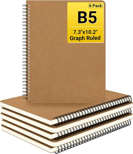Miniatura 11 de EUSOAR Cuaderno en espiral en blanco de tapa dura, B5, 6 paquetes de 7.3 x 10.2 pulgadas, cuadernos de escritura de viaje, bloc de notas de notas