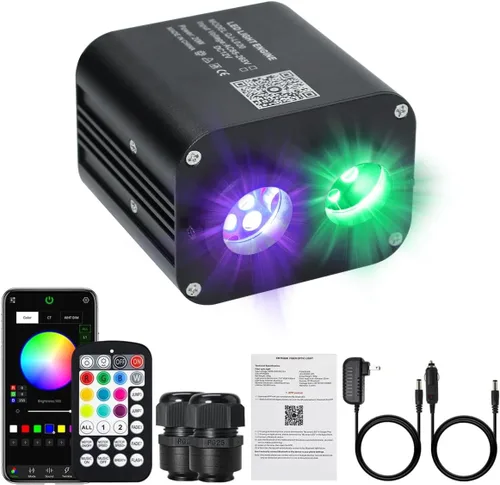 Miniatura 11 de AKEPO 4 Color 36W RGBW Luz de Fibra Óptica Parpadeante Solo Fuente de Luz, 4 Puertos RGBW Parpadeante + Activado por Música + Control a través