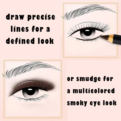 Miniatura 3 de Juego de lápices de ojos – 12 colores surtidos naturales mate de larga duración, lápices de maquillaje hipoalergénicos