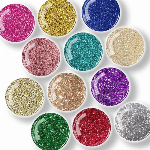 Imanes de vidrio fuerte mezclado con purpurina brillante, 12 imanes para refrigerador, divertida forma de imán de nevera, lindo imán pequeño para