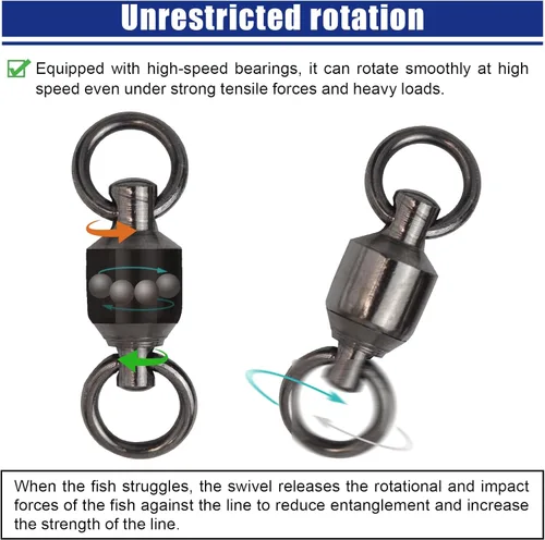 Miniatura 5 de MAFIMOEA - 15-25 piezas de rodamientos de bolas de pesca, conectores giratorios de acero inoxidable, anillo de soldadura sólido de alta resistencia