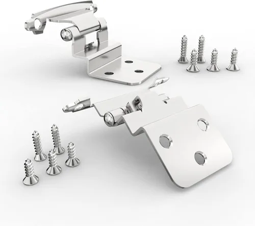Miniatura 7 de Chibery Bisagras de gabinete insertadas de 3/8 pulg., paquete de 10 bisagras autocerrables de montaje frontal a nivel con topes para puertas