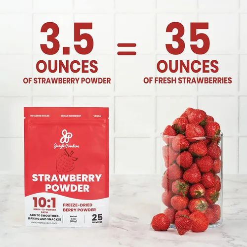 Miniatura 2 de Jungle Powders Paquete de polvo de fruta de cereza y cereza de frambuesa, fresa, mora, arándano, 100% liofilizado, extracto de superalimento apto