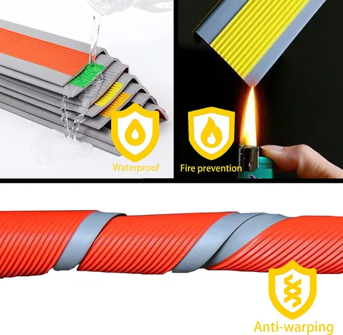 Miniatura 7 de Paquete de 10 tiras adhesivas antideslizantes de goma para escaleras de 47 pulgadas, hechas de goma resistente al desgaste, silencioso, fácil