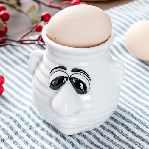 Miniatura 3 de Divertido separador de huevos de cocina, taza separadora de huevo de cerámica de dibujos animados y yema, apto para lavavajillas, regalo creativo