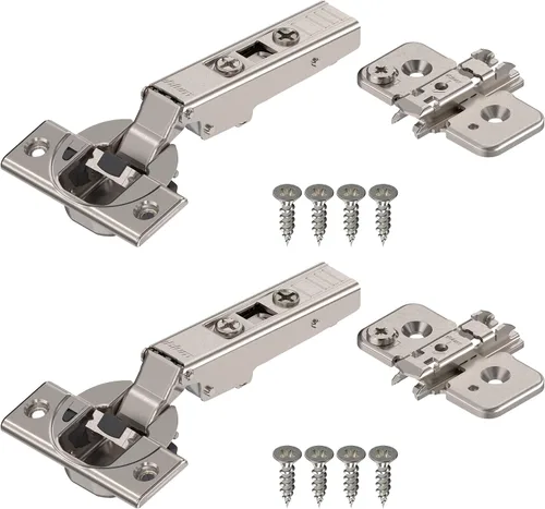 Blum Blumotion Bisagras para cerrado automático suave, con gancho superior, de 110 grados, con marco y placas de soporte., 71B3550