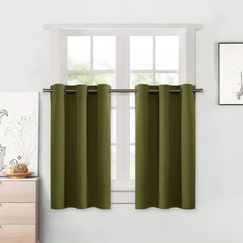 Miniatura 137 de NICETOWN Cortinas opacas de cocina para ventana sobre el fregadero, aislamiento térmico, decoración del hogar, pequeños niveles opacos con ojales