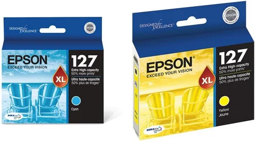 Epson DURABrite Ultra 127 Cartucho de tinta de alta capacidad Cian T127220-S y DURABrite Ultra 127 Cartucho de inyección de tinta de alta capacidad