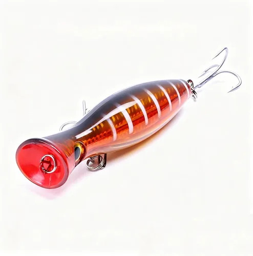 Miniatura 7 de Señuelo de Pesca Popper, Señuelos Popper de Superficie JAZALIC con Ojos 3D, Accesorios de Pesca para Lanzamiento en Superficie de Agua Salada y Azul