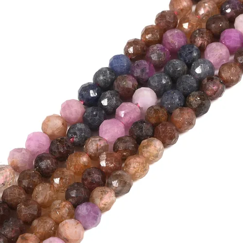 Miniatura 5 de Cuentas redondas facetadas de aguamarina natural de 4mm cuentas sueltas de 16 pulgadas para hacer joyas con cuentas
