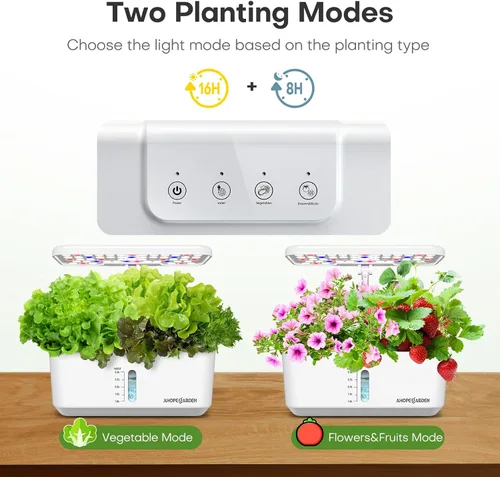 Miniatura 6 de Ahopegarden Sistema de cultivo hidropónico de jardín interior: Kit de germinación de plantas de 10 vainas, lámpara de crecimiento de hierbas y Blanco