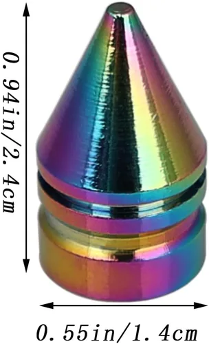 Miniatura 4 de Tapones de vástago de válvula de neumático de automóvil, 4 PCS Tapones de vástago de válvula de neumático de aleación, tapas de aire duraderas