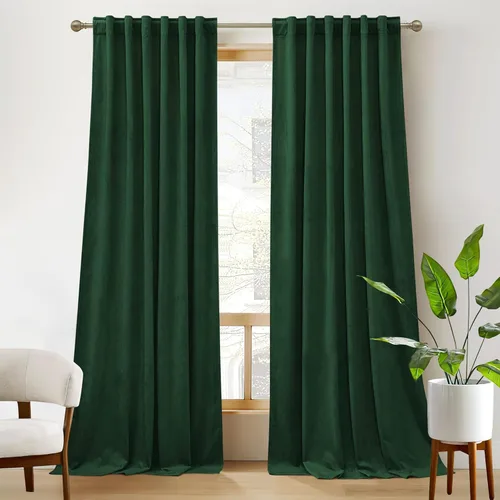 Miniatura 56 de RYB HOME - Cortinas de terciopelo beige, cortinas decorativas resistentes con pestaña trasera, cubierta de privacidad para oscurecer habitación