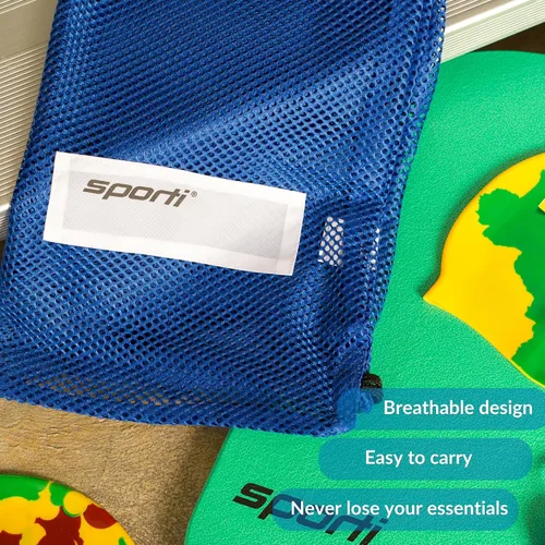 Miniatura 5 de Bolsas de Equipo de Natación Sporti, Mochila de Cordón de Malla, Bolsa de Natación para Nadadores, Mochila de Malla para la Playa Verde