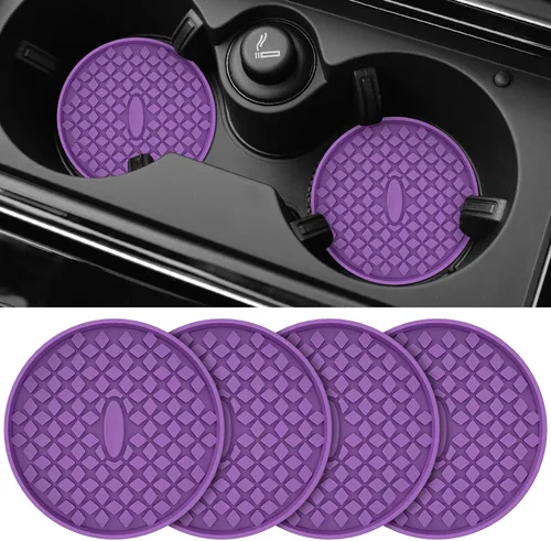 Miniatura 12 de ME.FAN Posavasos para Coche [Paquete de 4] Posavasos de Silicona para Coche/Tapetes para Tazas, Accesorios para Interior de Coche Antideslizantes