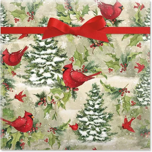 Miniatura 9 de Rollos de papel de regalo navideño Current, envoltura de regalo navideña premium de bosque navideño, rollo jumbo de 23 pulgadas x 32 pies, 61 pies