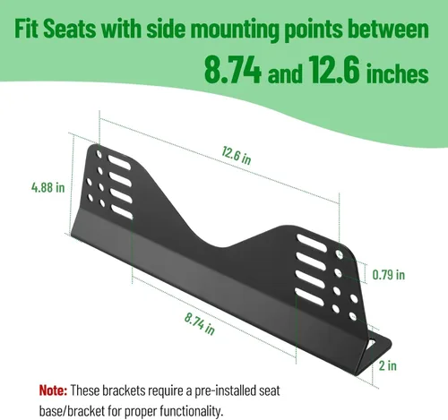 Miniatura 3 de Soportes de montaje lateral para asientos de carreras de cubos: soporte universal para asiento de carreras (juego de 1)