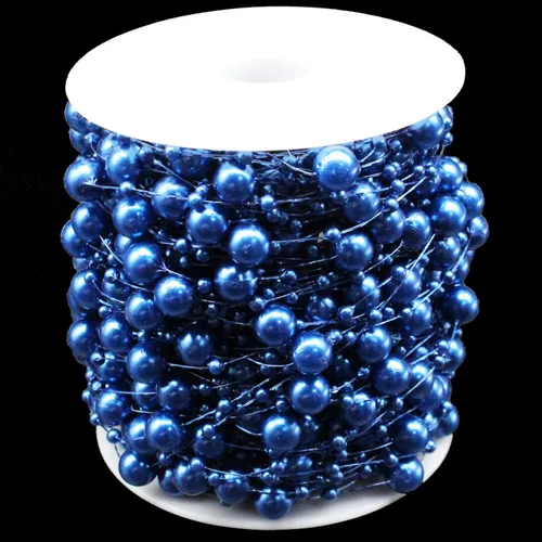 Miniatura 11 de Guirnalda de Cuentas para Árbol de Navidad de 99 Pies, Hebra de Perlas Artificiales de 3-8mm, Cadena de Cuentas para Manualidades DIY, Bodas
