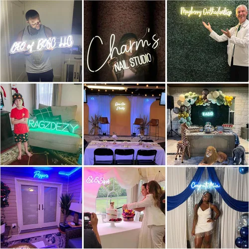 Miniatura 6 de ADVPRO Letreros de neón LED personalizados, personalizables para dormitorio de niña, fiesta de cumpleaños, letrero de luz LED de neón grande Rojo