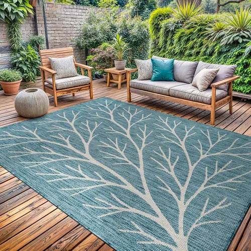 Miniatura 26 de Alfombra Lavable para Interiores y Exteriores 8x10 Resistente a la Intemperie Alfombras de Área Modernas de Yute Sólido para Porche Terraza Balcón