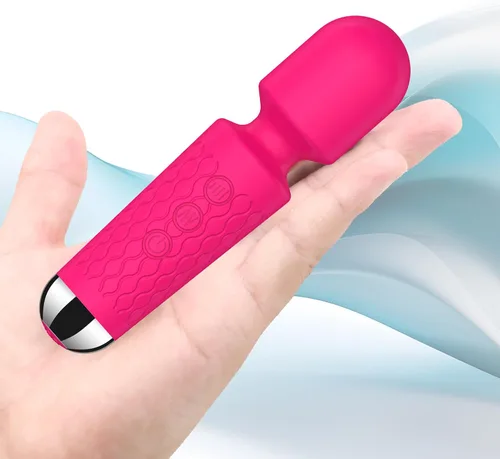 Miniatura 10 de Potente mini masajeador inalámbrico, varita de masaje de vibración de mano para piernas de espalda y cuello, 8 velocidades, 20 modos, portátil
