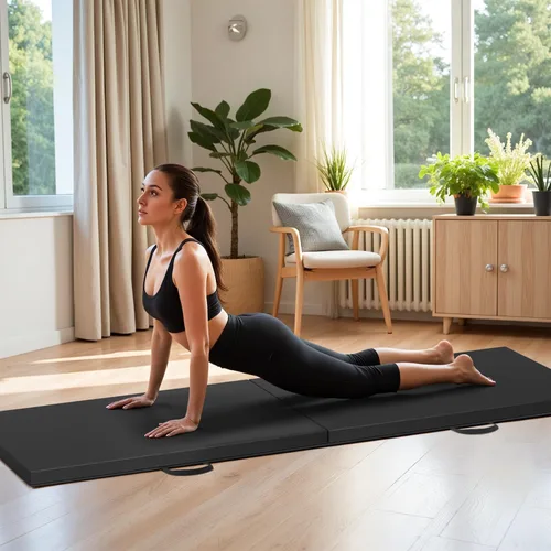 Miniatura 3 de Gymnastics Tumbling Mat Portable Gymnastics Mat Foldable Tumbling Mat 2ft W 6ft L/4ft W 6ft L/4ft W 8ft L/4ft W 10ft Exercise Mat Yoga Mat with
