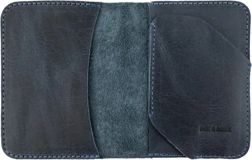 Hide & Drink, Billetera plegable para tarjetas diagonal, hecha a mano de cuero de grano completo, almacenamiento compacto con clase, profesional,