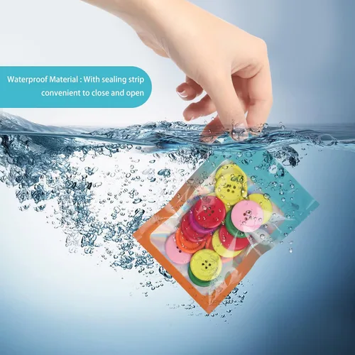 Miniatura 4 de 120 bolsas de tereftalato de polietileno a prueba de olores, bolsa de embalaje holográfica resellable con ventana transparente para alimentos