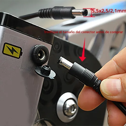 Miniatura 5 de 42V 2A Adaptador de corriente macho DC para cargador de batería de litio de bicicleta eléctrica de 36V, conector de cargador de batería de Escooter