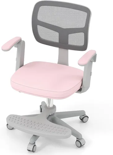 Miniatura 18 de GLACER Silla de escritorio para niños, silla de estudio giratoria de malla ajustable con ruedas, brazos, silla ergonómica para computadora