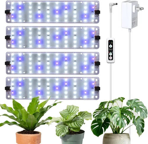 Miniatura 11 de Luces de cultivo DOMMIA, luces de cultivo enlazables de 40W para plantas de interior de espectro completo, temporizador de 6/12/16h, luces