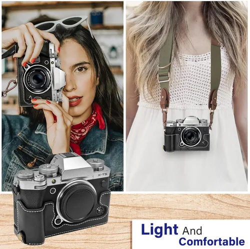 Miniatura 6 de Rieibi Fuji XT5 - Funda de piel sintética para cámara digital Fujifilm X-T5, color negro