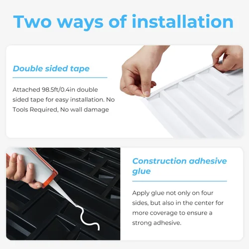 Miniatura 7 de STICKGOO Paneles de pared 3D negros para despegar y pegar, paneles de pared de PVC negro para decoración de paredes interiores, paneles de pared