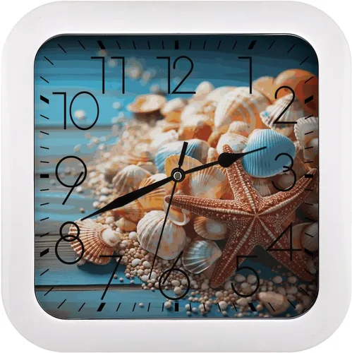 Miniatura 18 de 10" Square Modern Wall Clock,Different Heart Patterns Print Kitchen Clocks Wall Battery Operated,Silent Non Ticking Unique Funny Cute Wall Clock for