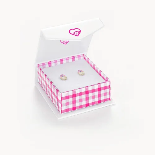 Miniatura 5 de 14k Yellow Gold Colorful Enamel Cupcake Screw Back Earrings for Toddlers & Young Girls - Multicolor Fun & Fashionable Screw Backs for Children & Kids