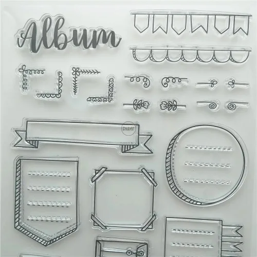 Miniatura 5 de DzIxY Sellos transparentes con letras de encaje para hacer tarjetas, álbumes de recortes, manualidades, bolsillos de almacenamiento, suministros