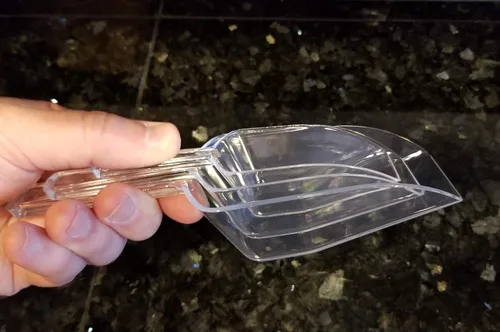 Miniatura 3 de Handy Housewares Juego de 3 cucharas de plástico transparente para cocina, juego de cucharas de azúcar para cereales, avena, café, polvo (1 juego)