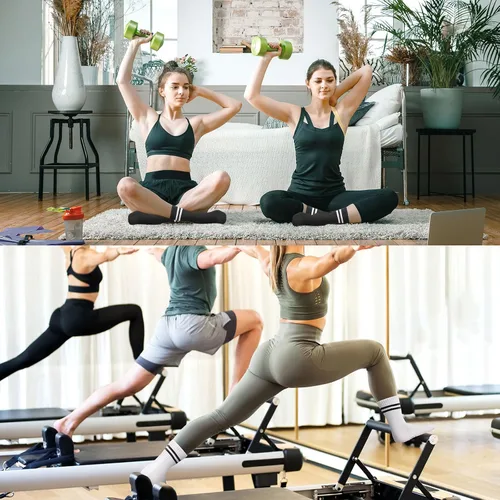 Miniatura 6 de Toes Home Calcetines de agarre para mujer, calcetines antideslizantes para pilates, yoga, calcetines para barre hospital, entrenamiento, calcetines