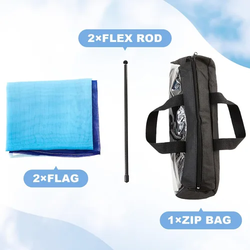 Miniatura 6 de Jetec Juego de 2 banderas de adoración de 74 x 55 pulgadas para danza, iglesia, bandera azul de alabanza con bolsa de almacenamiento, flexibilidad