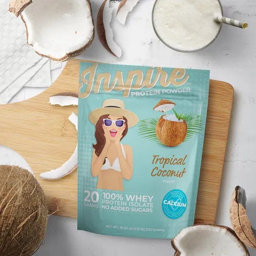 Miniatura 3 de Bariatric Eating Inspire Tropical Coconut - Polvo aislado de proteína de suero de leche con calcio (0.71 oz)