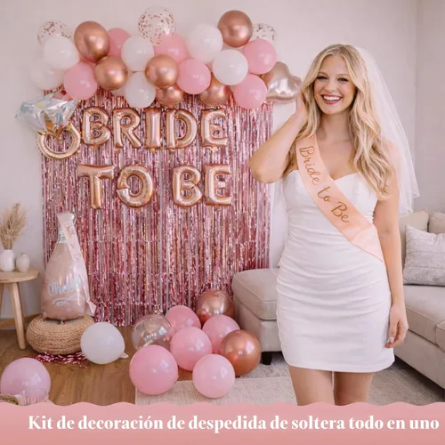 Miniatura 3 de VIDAL CRAFTS Juego de 62 piezas de decoraciones de oro rosa para despedida de soltera – Decoración para despedida de soltera con globos de confeti
