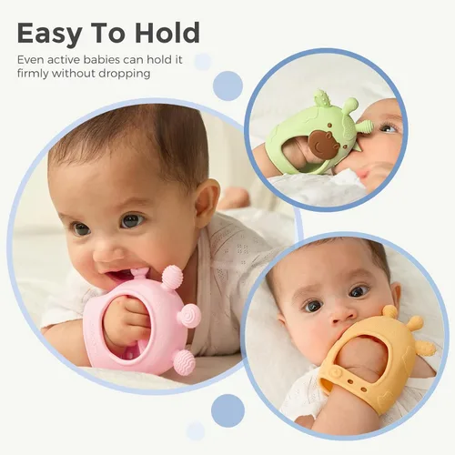Miniatura 5 de Momcozy Juguetes mordedores para bebés Mordedor de silicona para 0-12 meses Alivio de la dentición del bebé Azul