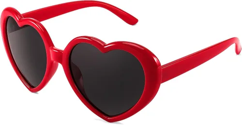 FEISEDY Lentes de sol polarizados en forma de corazón, de gran tamaño, vintage, a la moda, para mujer, UV400 B2337