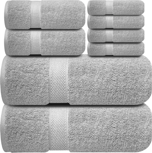 Miniatura 17 de Infinitee Xclusives Toallas de lujo para la ducha [13 x 13] – 100% algodón [paquete de 12], toallas faciales suaves y absorbentes para baño, Gris