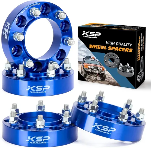 Miniatura 14 de KSP PERFORMANCE 25mm (1") Espaciadores de rueda Tacoma 6x5.5, separadores hubcentric 6x139.7 a 6x139.7 compatibles con Toyota 4Runner FJ Cruiser Azul