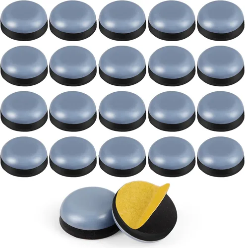 24 Piezas Deslizadores de Silla de 1/2 Pulgada Deslizadores de Muebles Pequeños para Alfombra Deslizadores de Muebles Redondos de Teflón,