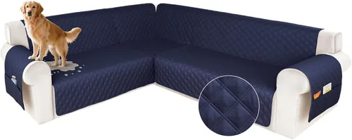 Miniatura 41 de HDCAXKJ Funda impermeable para sofá modular en forma de L, fundas seccionales de esquina lavables, a prueba de mascotas, protector de muebles