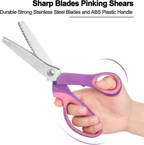 Miniatura 3 de Tijeras dentadas para corte de tela, tijeras en zigzag, tijeras para álbumes de recortes con borde decorativo para adultos, ideales para muchos
