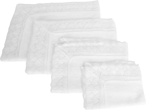 A&C Quinceañeras and More Sabanita Blanca para Nino Dios Tejida Manta tejida a mano para nino dios Cobijita para nino dios (XS)